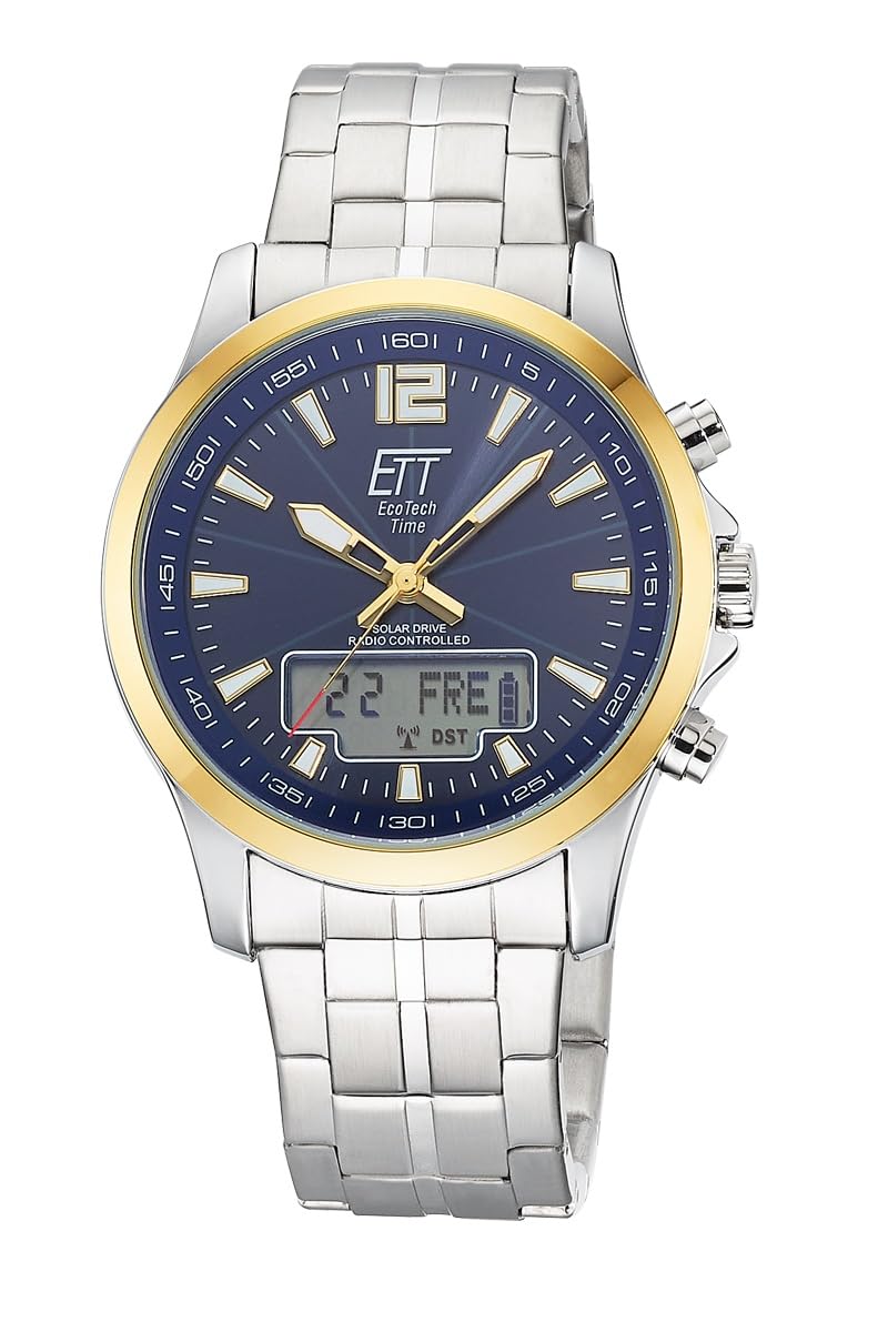 ett-solar-drive-funk-ega-11717-31m-herrenuhr-bicolor-blau image 1