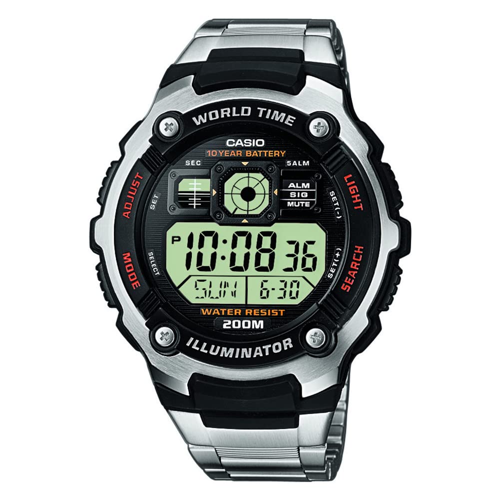casio-collection-herren-digitaluhr-edelstahl-weltzeit-20-bar image 1