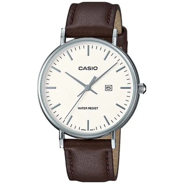casio-collection-damen-armbanduhr-leder-5-bar-datum image 1
