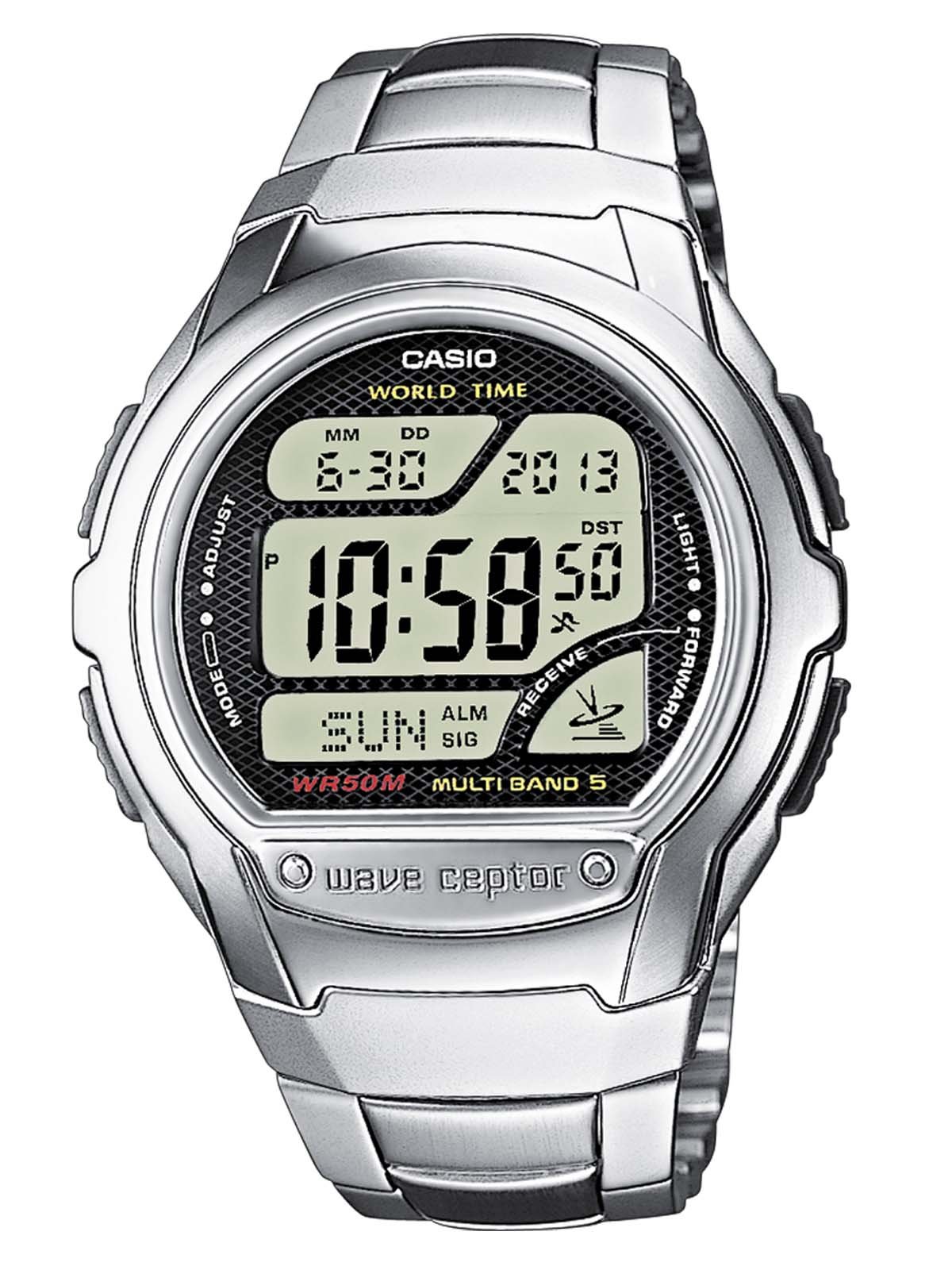 casio-wave-ceptor-wv-58de-1aveg-funkuhr-edelstahl-digital image 1