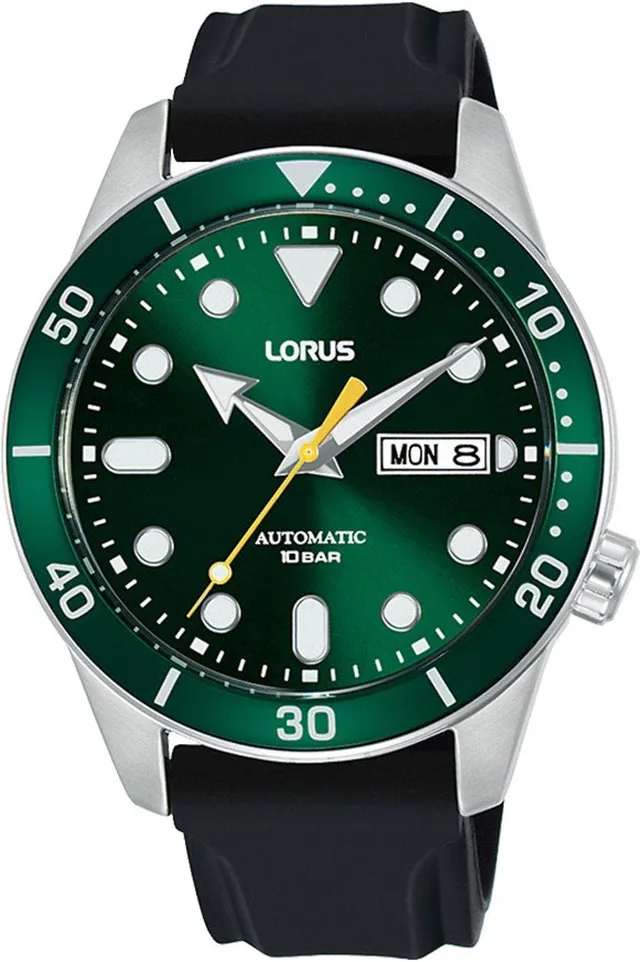 lorus-herrenuhren-automatik-herrenuhr-gr-n-analog image 1
