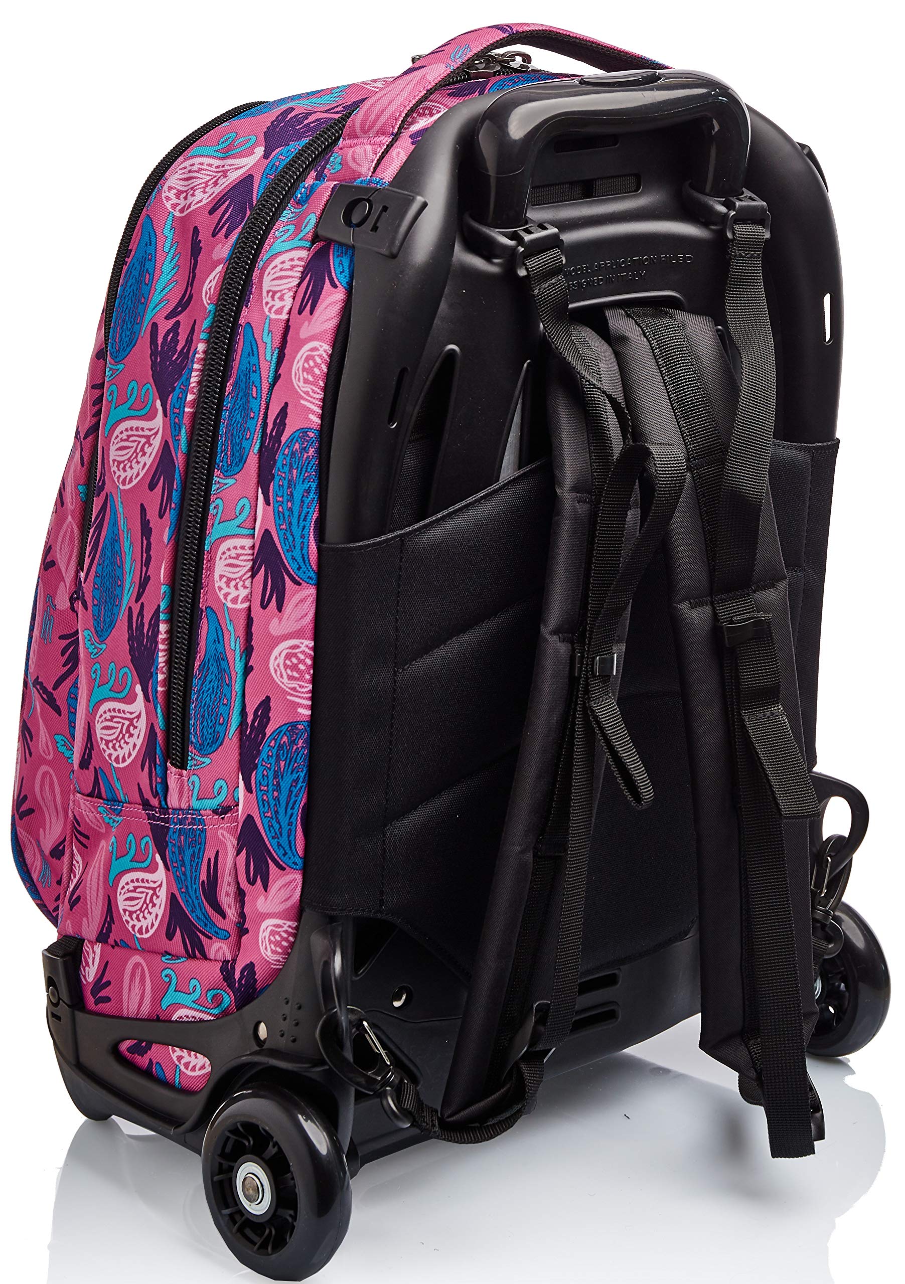 invicta-trolley-rucksack-rollen-rosa-34l-paisley image 4
