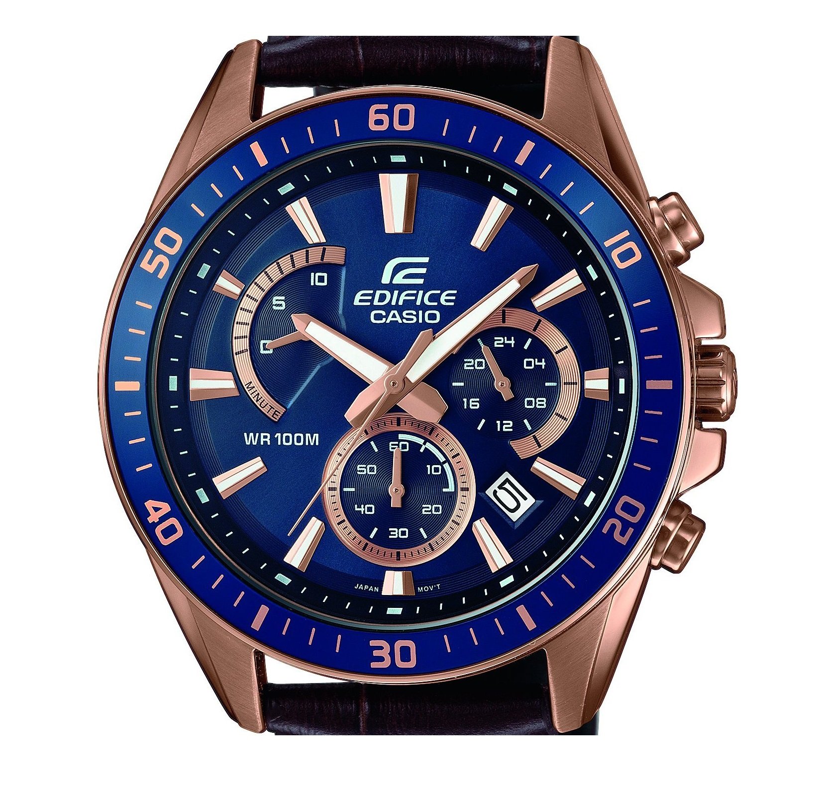 casio-edifice-efr-552gl-herrenuhr-leder-chronograph-10-bar image 2