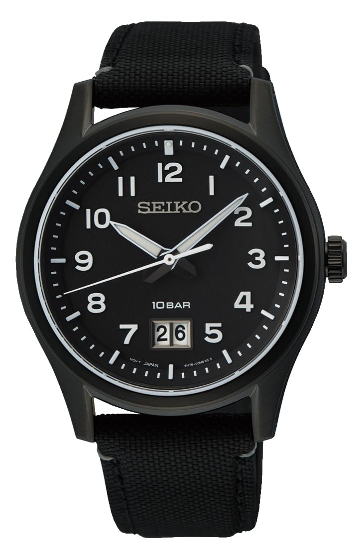 seiko-classic-sur319-herrenuhr-schwarz-silber-quarz image 2