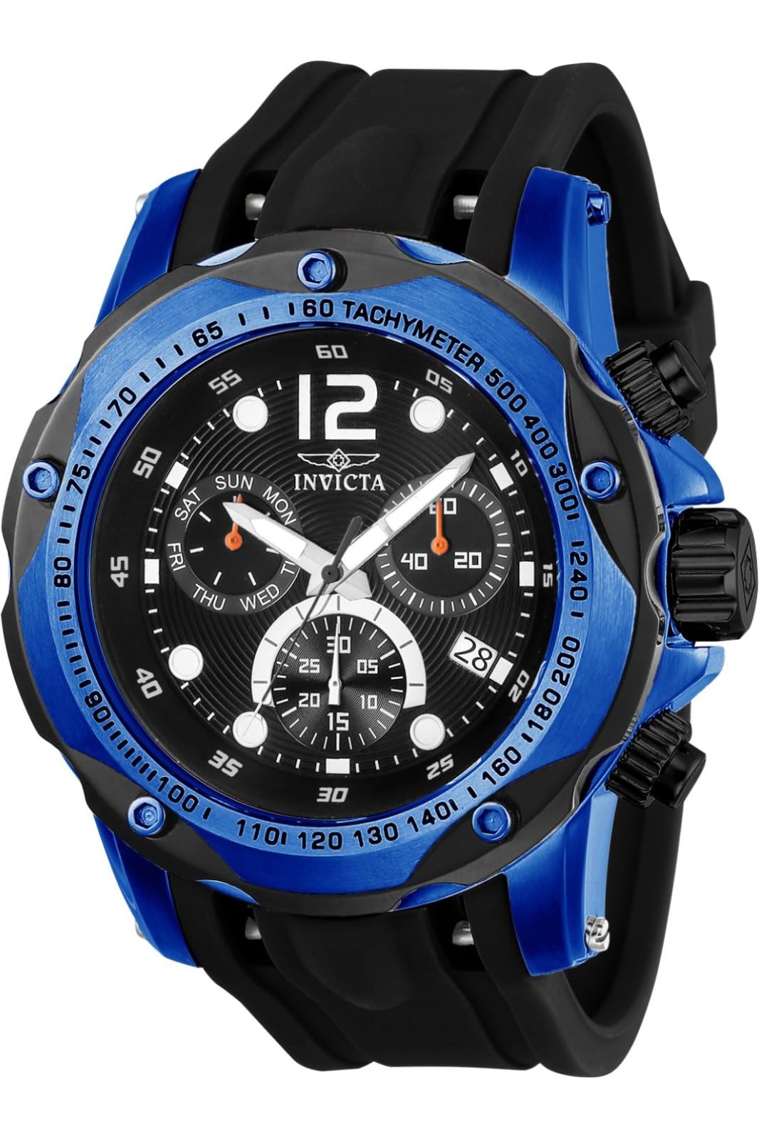 invicta-speedway-herrenuhr-51mm-silber-orange-quarz-edelstahl image 7