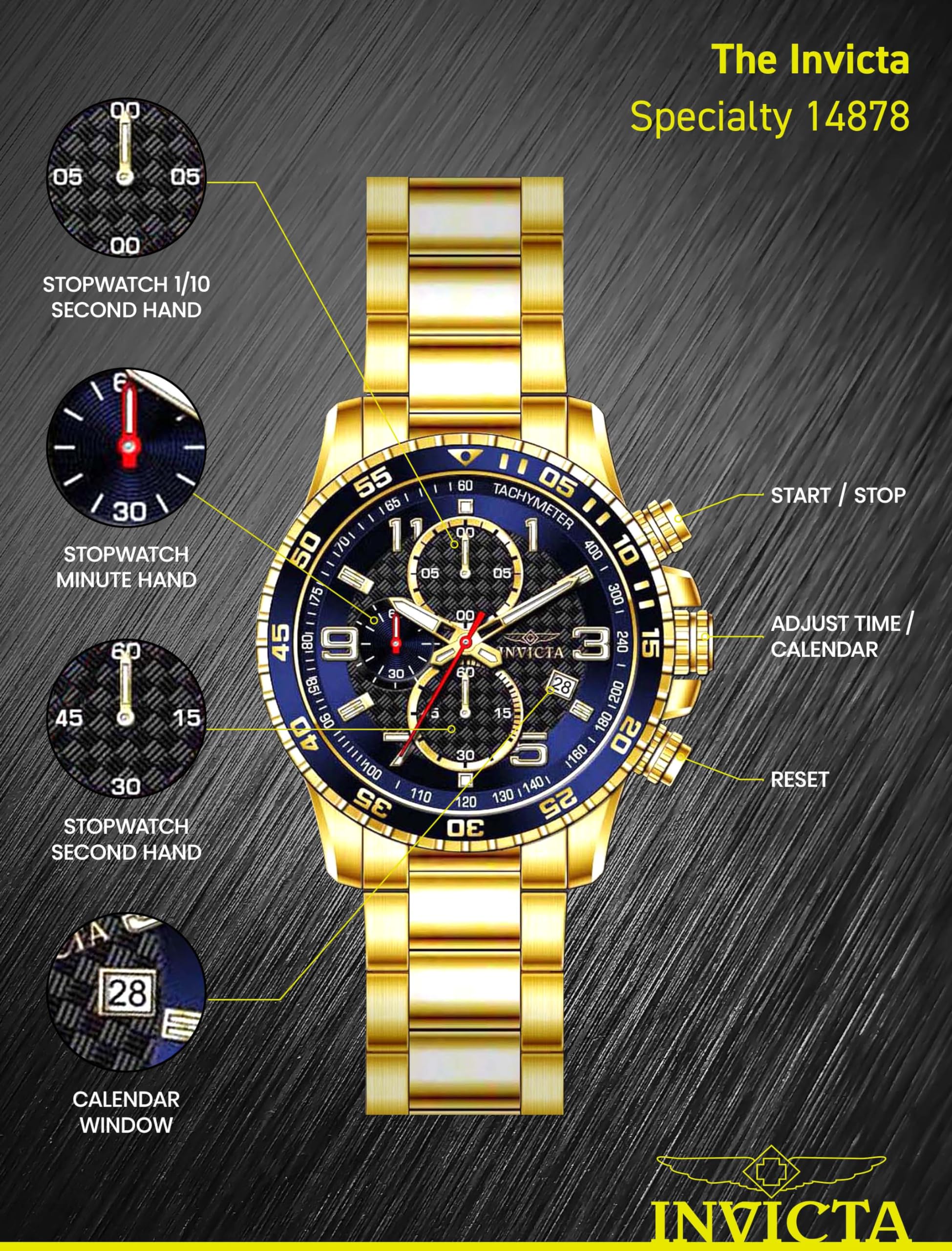 invicta-specialty-herrenuhr-45mm-quarz-gold-blau-edelstahl image 4