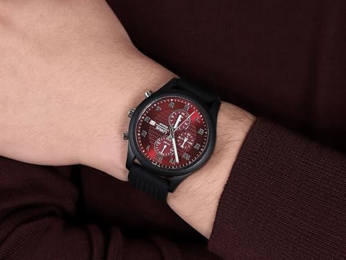 lorus-herrenuhren-herren-uhr-schwarz-rot-analog image 5
