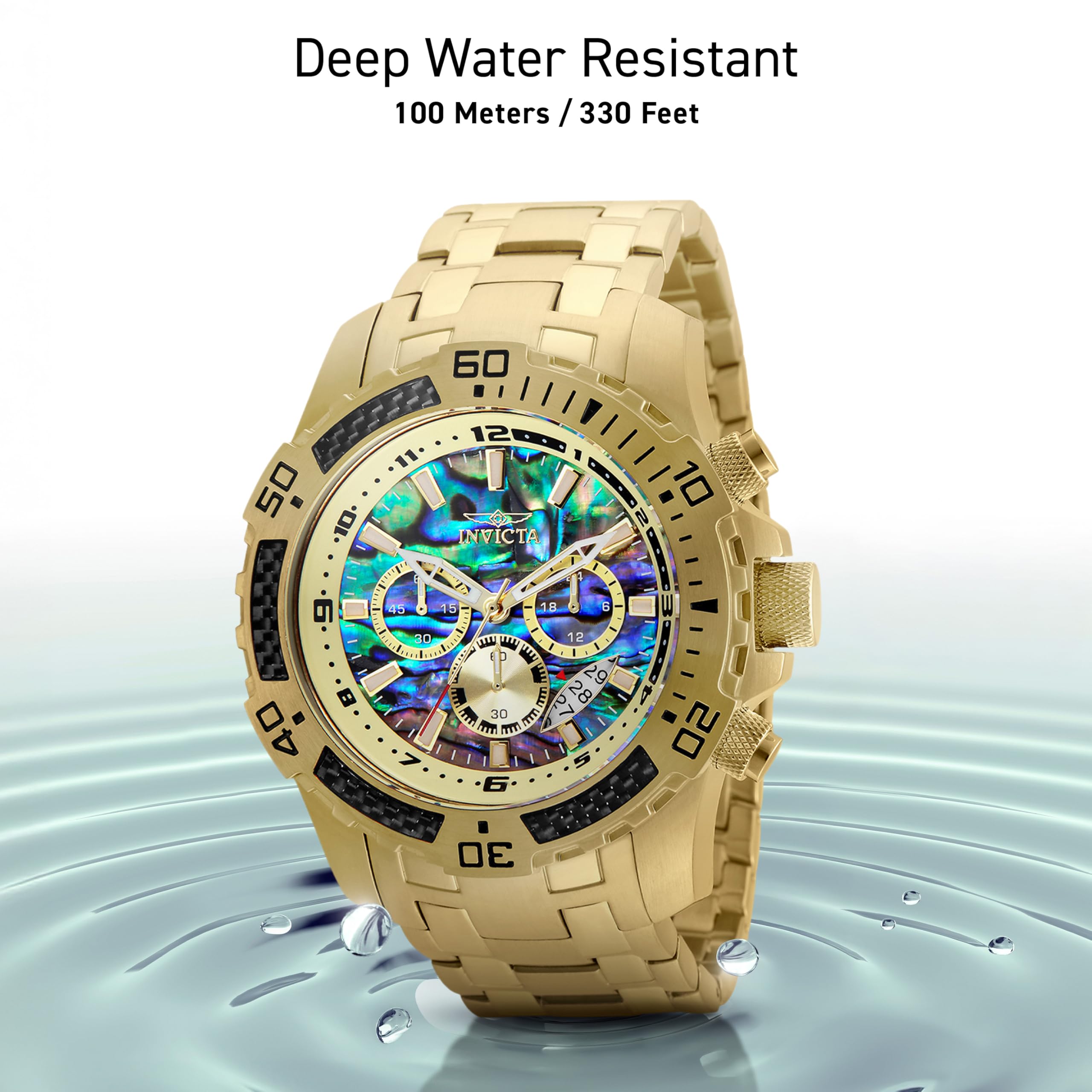 invicta-pro-diver-herrenuhr-51mm-gold-benzin-quarz image 6
