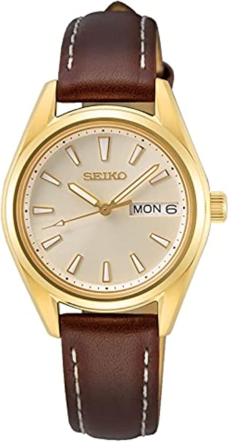 seiko-classic-damenuhr-silber-lederband-quarz image 6