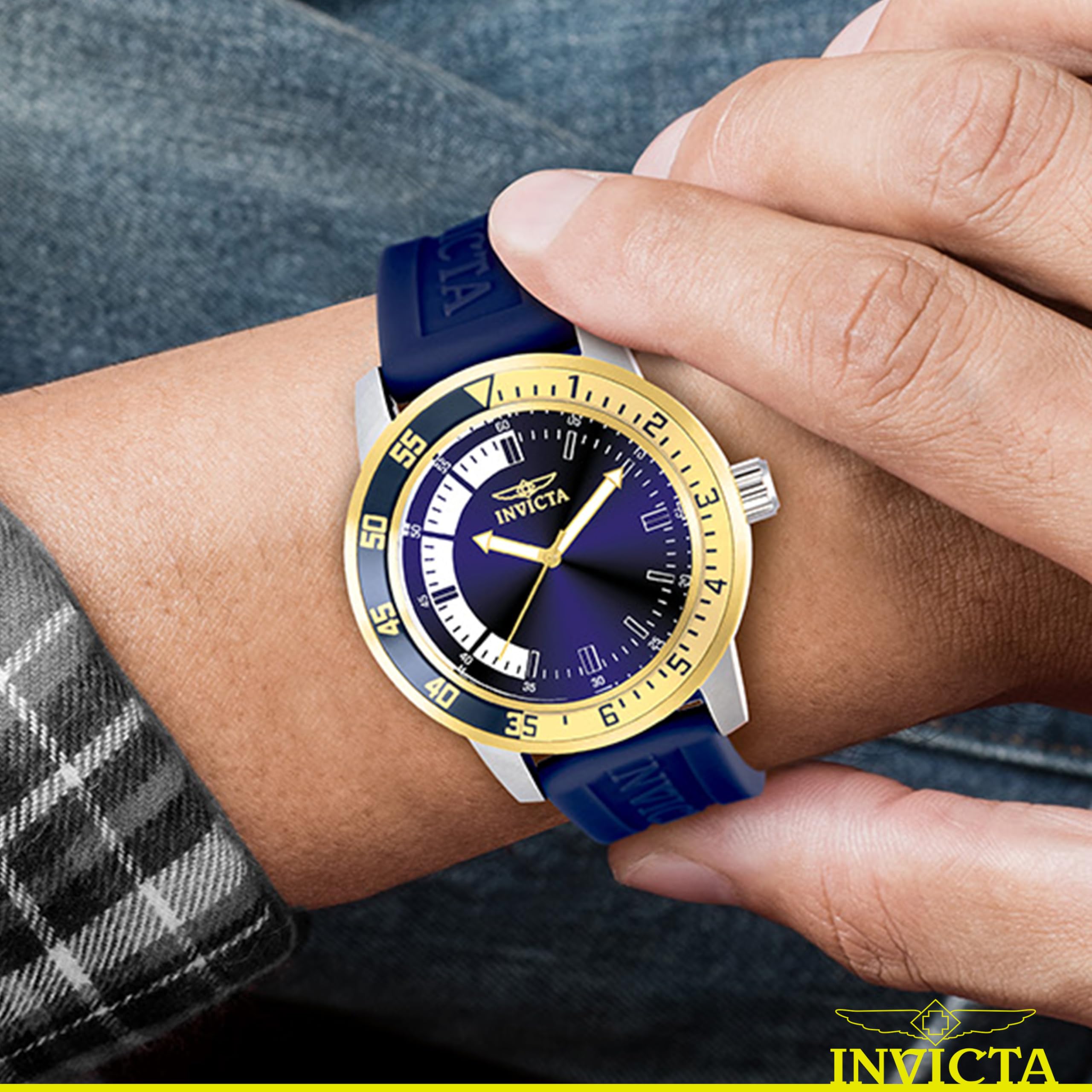invicta-specialty-herren-quarzuhr-45mm-blau-gold-edelstahl image 2