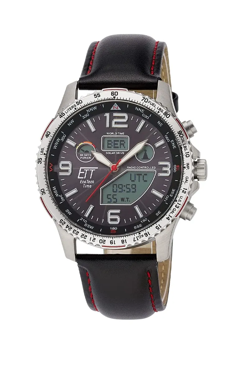ett-solar-drive-funk-egt-11573-21l-herrenuhr-leder-chrono image 1