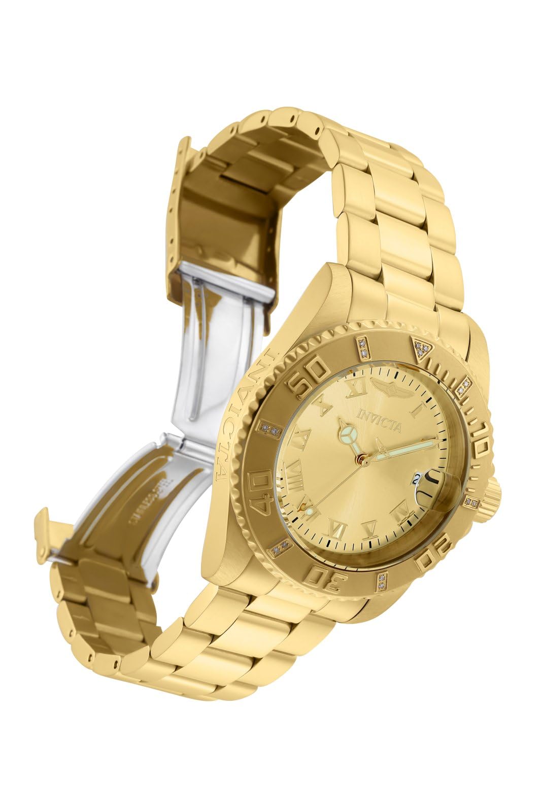 invicta-pro-diver-damenuhr-40mm-gold-quarz-taucheruhr image 2