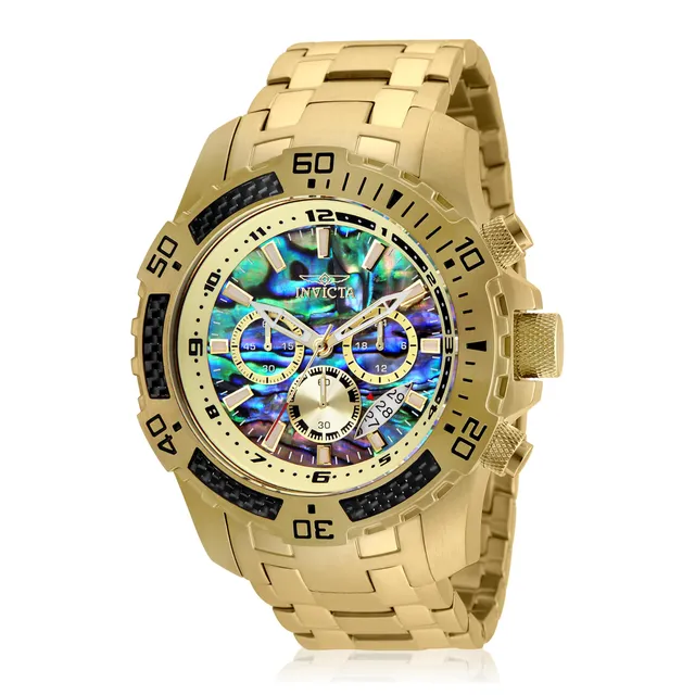 invicta-pro-diver-herrenuhr-51mm-gold-benzin-quarz image 1